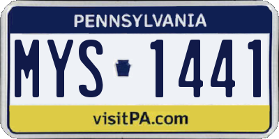 PA license plate MYS1441