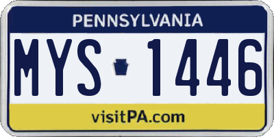 PA license plate MYS1446