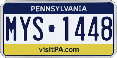 PA license plate MYS1448