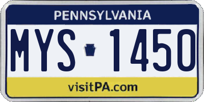 PA license plate MYS1450