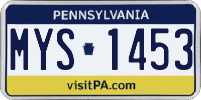 PA license plate MYS1453