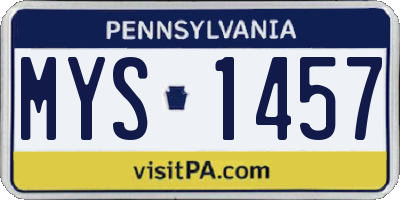 PA license plate MYS1457