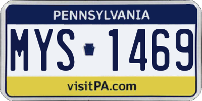 PA license plate MYS1469