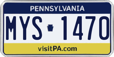 PA license plate MYS1470