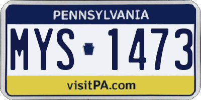 PA license plate MYS1473