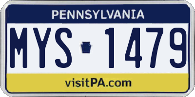 PA license plate MYS1479