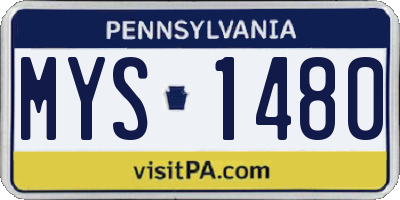 PA license plate MYS1480