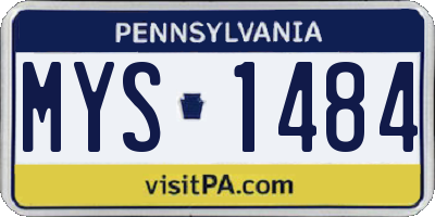 PA license plate MYS1484