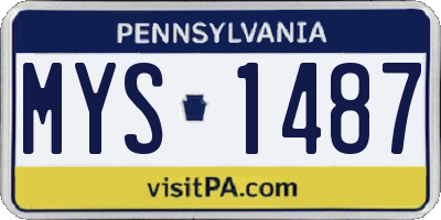PA license plate MYS1487