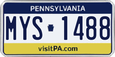 PA license plate MYS1488