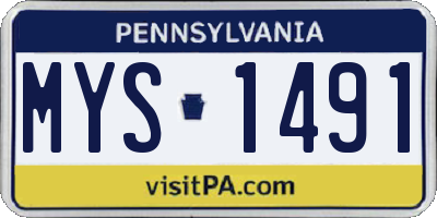 PA license plate MYS1491