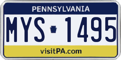 PA license plate MYS1495