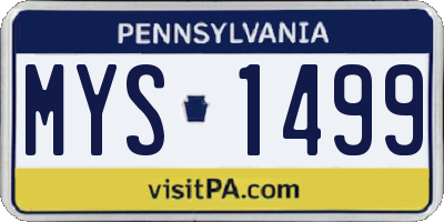 PA license plate MYS1499