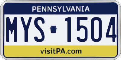 PA license plate MYS1504