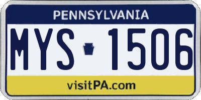 PA license plate MYS1506