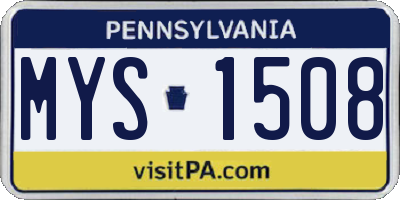 PA license plate MYS1508
