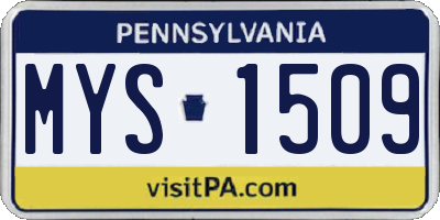 PA license plate MYS1509