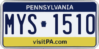 PA license plate MYS1510