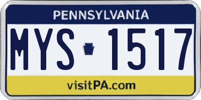 PA license plate MYS1517