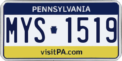 PA license plate MYS1519