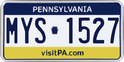 PA license plate MYS1527