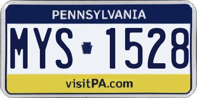 PA license plate MYS1528