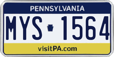 PA license plate MYS1564