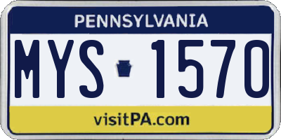 PA license plate MYS1570