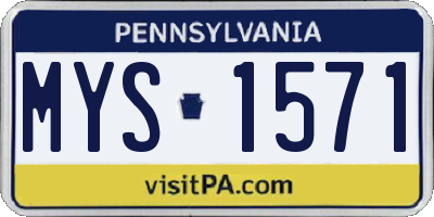 PA license plate MYS1571