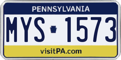 PA license plate MYS1573