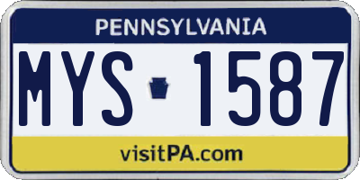 PA license plate MYS1587