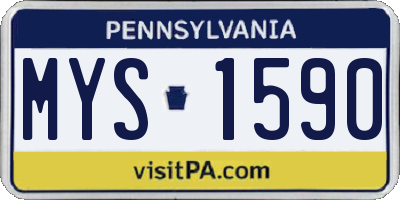 PA license plate MYS1590