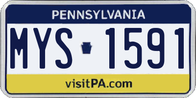PA license plate MYS1591