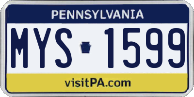 PA license plate MYS1599
