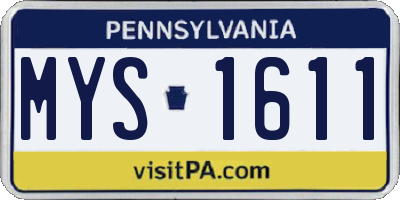PA license plate MYS1611
