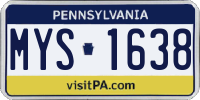 PA license plate MYS1638