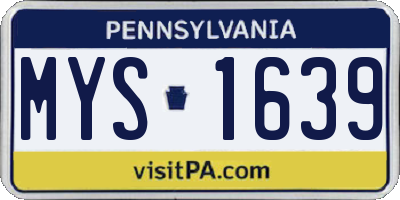 PA license plate MYS1639