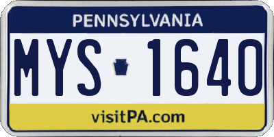 PA license plate MYS1640