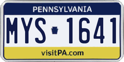 PA license plate MYS1641