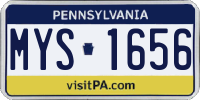 PA license plate MYS1656