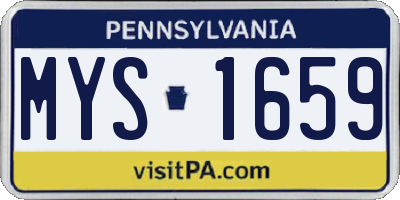 PA license plate MYS1659