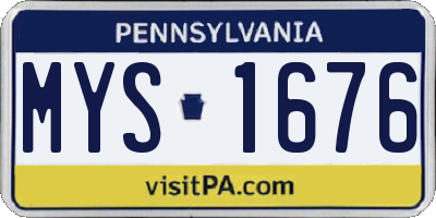 PA license plate MYS1676