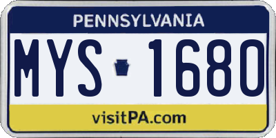 PA license plate MYS1680