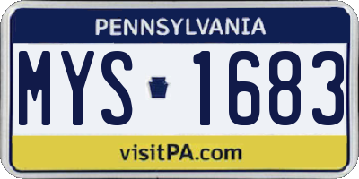 PA license plate MYS1683