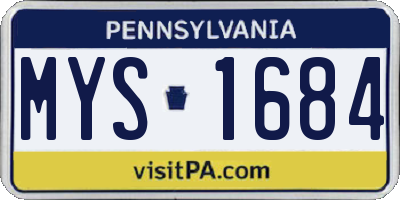 PA license plate MYS1684