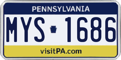PA license plate MYS1686