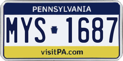 PA license plate MYS1687