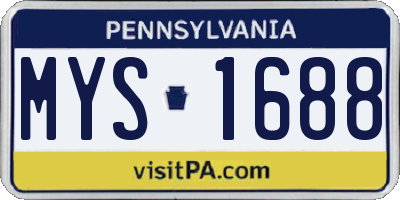PA license plate MYS1688