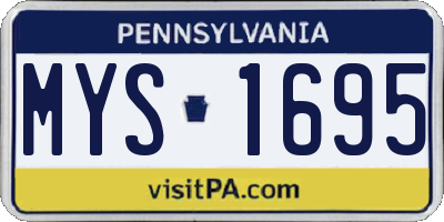 PA license plate MYS1695