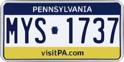 PA license plate MYS1737